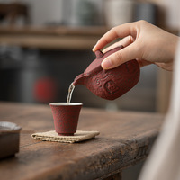 Service à thé Kung Fu individuel en poterie rustique, design moderne, écologique, avec filtre, petit format, pour la préparation du thé, bouilloire à thé