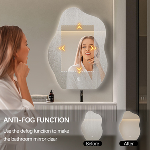 <span class=keywords><strong>Miroir</strong></span> <span class=keywords><strong>de</strong></span> <span class=keywords><strong>salle</strong></span> <span class=keywords><strong>de</strong></span> <span class=keywords><strong>bain</strong></span> intelligent <span class=keywords><strong>asymétrique</strong></span> éclairé avec rangement intégré, capteur tactile à intensité variable, anti-buée, Bluetooth - Product Image 5