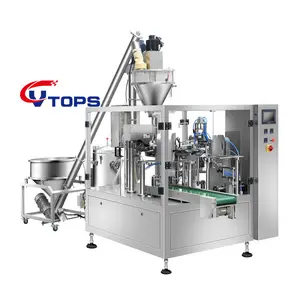 Automatic Rotary Premade Bags Flour Milk Protein Powder Salt Sugar Rice Packing Machine