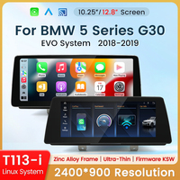 HFmidia 2026 Nouveau système Linux Écran fin 12,8 pouces pour BMW Série 5 G30 G31 F90 EVO Lecteurs vidéo de voiture sans fil CarPlay Auto