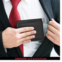 Dompet Pendek Kulit RAYLON Model Baru Pria Desain Tipis Minimalis Pola Lychee Dompet Kulit Sapi Lapisan Atas