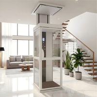 Ascenseur résidentiel compact sans gaine pour économiser de l'espace |   Ascenseur domestique hydraulique pour villa à 3 étages, monte-escalier personnel