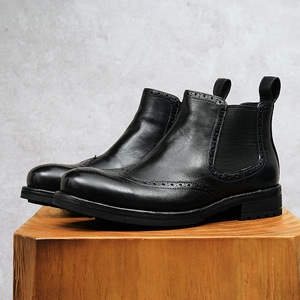 Botas de Cuero Genuino para Hombre, Diseño Clásico, Otoño-Invierno 2025, Cómodas, Impermeables, Antideslizantes, con Suela de Goma - Product Image 3