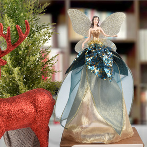 Adornos Navideños de Resina Estilo Europeo de 30 cm para la Copa del Árbol, Decoración de Hadas y Flores, Estrella, Regalo, Juguete - Product Image 4