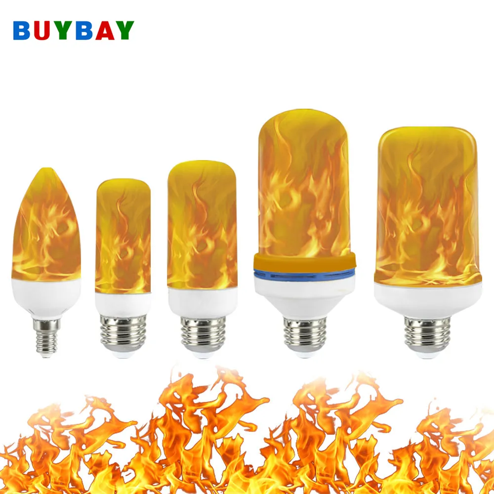 フルモデル3W5W 7W 9W E27 E26 E14E12炎電球85-265VLED炎効果火電球ちらつきエミュレーション装飾LEDランプ