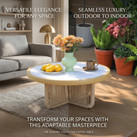 Table de jardin moderne en aluminium, légère, imperméable, résistante aux UV, pour toutes les saisons