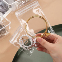 Sac d'emballage pour bijoux personnalisé à fermeture éclair, sac en PVC transparent, mini pochette à fermeture éclair, sac à fermeture éclair pour bijoux/colliers