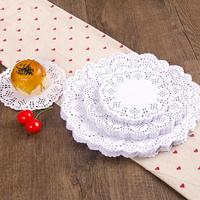 Sous-verres ronds jetables en papier blanc de 4, 6, 8, 10, 12 pouces, résistants à la graisse, avec dentelle, pour gâteaux, café, tasses