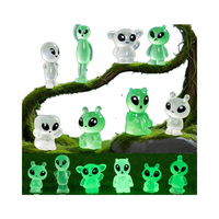 Décoration d'aquarium Personnage de dessin animé 3d Figurine extraterrestre rougeoyante Grande breloque Bricolage Nail Resin Luminous Trade Mini Toy From China