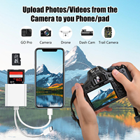 Adaptador de cámara digital de transferencia ultrarrápida 2 en 1 con interfaz de cable dual USB C OTG, lector de tarjetas de memoria SD y TF