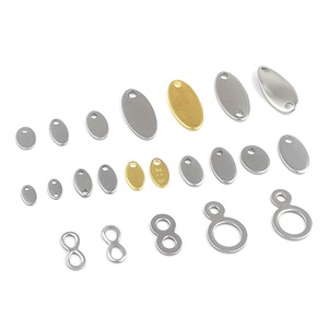 Pendentif ovale en acier inoxydable, connecteur à double trou en forme de 8, accessoires de bijouterie DIY pour la fabrication de bracelets et de colliers - Product Image 1