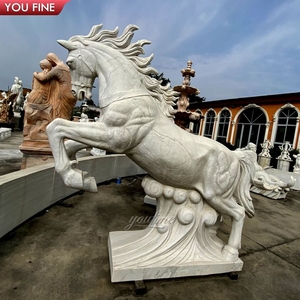 Estatua tallada a mano para exteriores, escultura de caballo de mármol blanco, <span class=keywords><strong>calle</strong></span> de Londres, tamaño real - Product Image 2