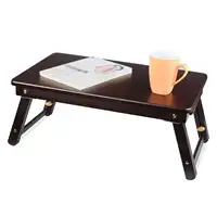 Blacka bmboo mesa do portátil, servido cama bandeja de café da manhã com pernas dobráveis, suporte do caderno com gaveta superior do armazenamento,