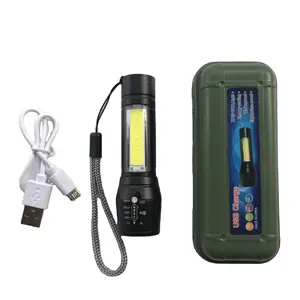 Mini linterna led de 3w con carga usb, luces flash led cob, iluminación para regalo, promoción