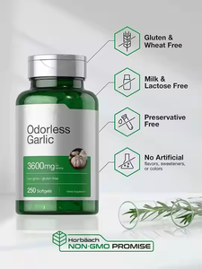 Complément d'<span class=keywords><strong>ail</strong></span> haute puissance sans odeur, gélules de bien-être sans lactose ni conservateurs - Product Image 2