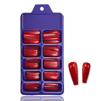 100 Uñas Postizas Mate Tipo Ataúd, Uñas de Gel Suave con Acabado Esmerilado, Puntas de Uñas Artificiales de Cobertura Completa, Desmontables