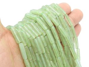 Perles en tube d'aventurine verte, brin de 13 pouces (14x4 à 16x5 mm), évaluation tierce PMEGEMSBEADS PME-B5 pour la fabrication de bijoux - Product Image 5