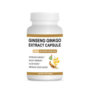 Cápsulas de Extracto de Ginkgo Biloba y Ginseng de Marca Privada, 500 mg, Suplementos para el Cerebro, Cápsulas de Ginkgo Biloba - Product Image 1