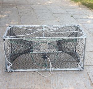 Nouveau Piège à crabes rectangulaire pliable en filet galvanisé à quatre coins pour la pêche en gros - Product Image 6