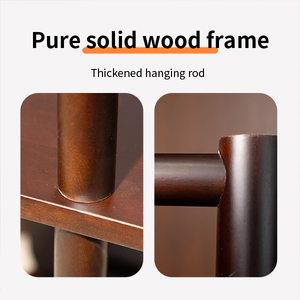 Colgador de ropa minimalista de madera maciza giratorio, <span class=keywords><strong>espejo</strong></span> de tocador de pie de gama alta, <span class=keywords><strong>espejo</strong></span> de cuerpo entero con perchero - Product Image 3