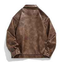 Veste en cuir surdimensionnée vintage pour hommes vestes en cuir de moto veste décontractée motards manteau d'hiver motif personnalisé Bomber Varsity