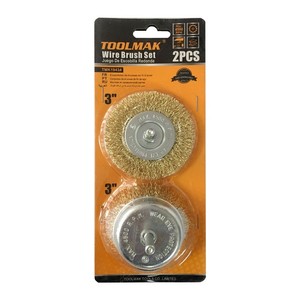 Ensemble de brosses métalliques, 2 pièces, poils en acier pour le nettoyage et le polissage des métaux - Product Image 2