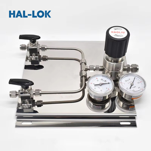 Panel de Control de Manómetros de Acero Inoxidable de Alta Presión para <span class=keywords><strong>Gas</strong></span> Neumático, Regulador de Presión de 0-1.6MPa para Dos Cilindros HAL-LOK - Product Image 2
