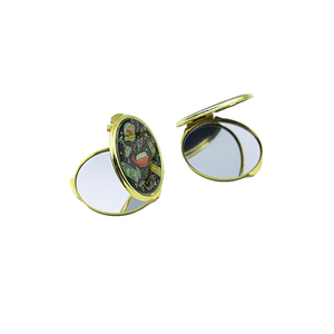 Factory Direct Custom <b>Double</b>-<b>Sided</b> 1X/2X Magnifying Cute Pattern Folding Portable Metal Pocket Cosmetic <b>Mirror</b> <b>Mirrors</b> - Product Image 4