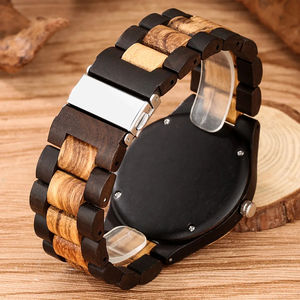 Classic Zebrawood Quartz <b>Watch</b> <b>for</b> Couple Unique Life Tree Pattern Display Round Dial <b>Bracelet</b> Wooden Band <b>Men</b> Women Wristwatch - Product Image 5