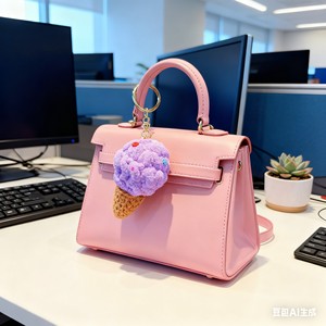 Handmade Crochet Kẹo Bông Móc Khóa Tùy Chỉnh Logo Đầy Màu Sắc Dây Móc Khóa Cho Túi Trang Trí Và Quà Tặng - Product Image 4