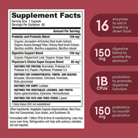 MNK Private Label Probiotic Digestive Enzyme Capsules 60 Milliards de UFC 16 Enzymes Bien-être Digestif Quotidien Supplément Végétalien Adulte