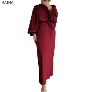 ชุดเดรสผู้หญิงมุสลิมคอกลมแขนโคมไฟ - Product Image 1