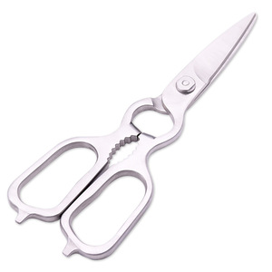 Stainless Steel <b>Kitchen</b> <b>Scissors</b> Straight Head 0067 Home Use Silver Color - Product Image 2