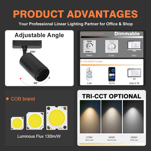 Système d'éclairage commercial moderne sur rail LED en aluminium, plafonnier de l'usine chinoise produit de haute qualité - Product Image 3
