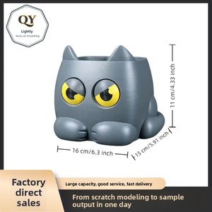 <span class=keywords><strong>Maceta</strong></span> Moderna con Diseño de <span class=keywords><strong>Gatito</strong></span> Enojado Impresa en 3D, con Indicador de Nivel de Agua, Resistente a las Grietas, de PLA, para Suculentas, Decoración de Escritorio - Product Image 4