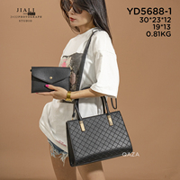 Sac à Main de Luxe QAZA de Haute Qualité 2 en 1 pour Femmes, Or, Tendance Designer 2024, Cuir PU Couleur Unie, Sac Porté Épaule Fourre-Tout