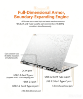 Nouvel ordinateur portable de jeu 2026 AMD R9 9850HX RTX5070 16 pouces 2.5K 300Hz 12 cœurs, corps entièrement métallique blanc, design bureautique