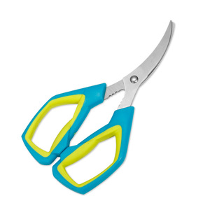 Shrimp Deveining <b>Scissors</b> Stainless Steel Blue And Yellow Elbow Shape For Home <b>Kitchen</b> Use - Product Image 3