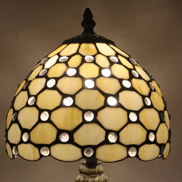 Longhuijing 8inch Tiffany Style Dome Stained Glass Table Lamp - Home Decor Lighting