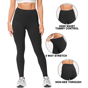 Venta al por mayor logotipo personalizado 21 colores 4 vías estiramiento de cintura alta mallas de entrenamiento pantalones súper suave gimnasio Fitness Leggings para mujeres - Product Image 3
