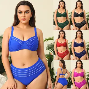 DAMOCHIC Großhandels preis Plus Size Bademode Designer Custom Badeanzüge für Frauen Luxus Big Large Fat High Waist Bikini