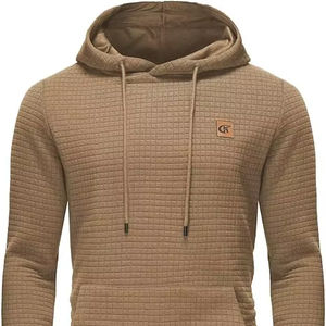 เสื้อฮู้ดดี้ผู้ชายไซส์ใหญ่ ปี 2025 ผ้าเจอร์ซีย์บุซับใน กันน้ำ กันยับ แห้งเร็ว ย้อมสีตัวเสื้อ สไตล์ลำลอง แบบสวมหัว รับผลิตตามแบบ (OEM) สำหรับฤดูหนาว 100% - Product Image 1