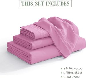 Set <span class=keywords><strong>di</strong></span> Lenzuola a 4 Pezzi Comfort Lussuoso 1500, Qualità Premium da Hotel, in Microfibra con Tre Linee Ricamate, Morbidissimo, Anti-Piega - Product Image 3