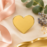 Broches décoratives de mode en gros, épingles en métal plaqué or vierges, épingles mignonnes en forme de mini cœur de dessin animé, épingles de revers personnalisées en forme de cœur
