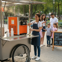 3-smaken nieuwe, productieve soft-serve ijsmachine voor op het aanrecht met opties voor yoghurt, fruit & melk