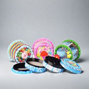 Nouveau broyeur à herbes en zinc personnalisé de 2,5 pouces, bricolage, vente en gros, broyeur à tabac manuel en métal avec boîte cadeau - Product Image 4