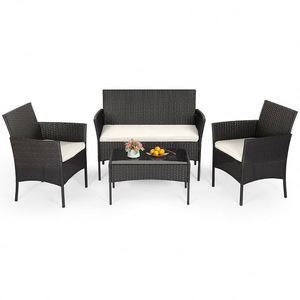 Ensemble de canapé d'extérieur 2 places en rotin PE résistant aux intempéries avec coussins pour balcon, faible MOQ - Product Image 1