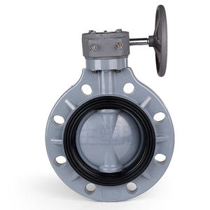 Válvula de Mariposa Manual de Turbina CPVC Rongsheng, Válvula de Disco Rotatorio de PVC con Volante Químico, Válvula de Conexión de Tubería PN16, Conductos y Accesorios - Product Image 1