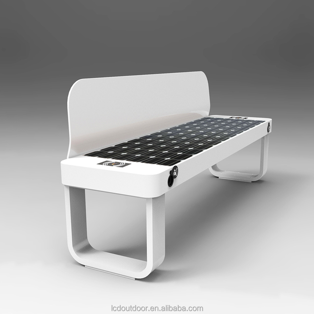 Outdoor Solar Smart Bench for Park, Garden & Patio.Waterproof, With WiFi for Net Access, Phone Charging Ports, Music Playback