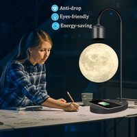 Lámpara Lunar de Levitación Magnética con Carga Inalámbrica, 3 Colores, Levitación 3D, Lámpara de Mesa Flotante, Regalo de Navidad